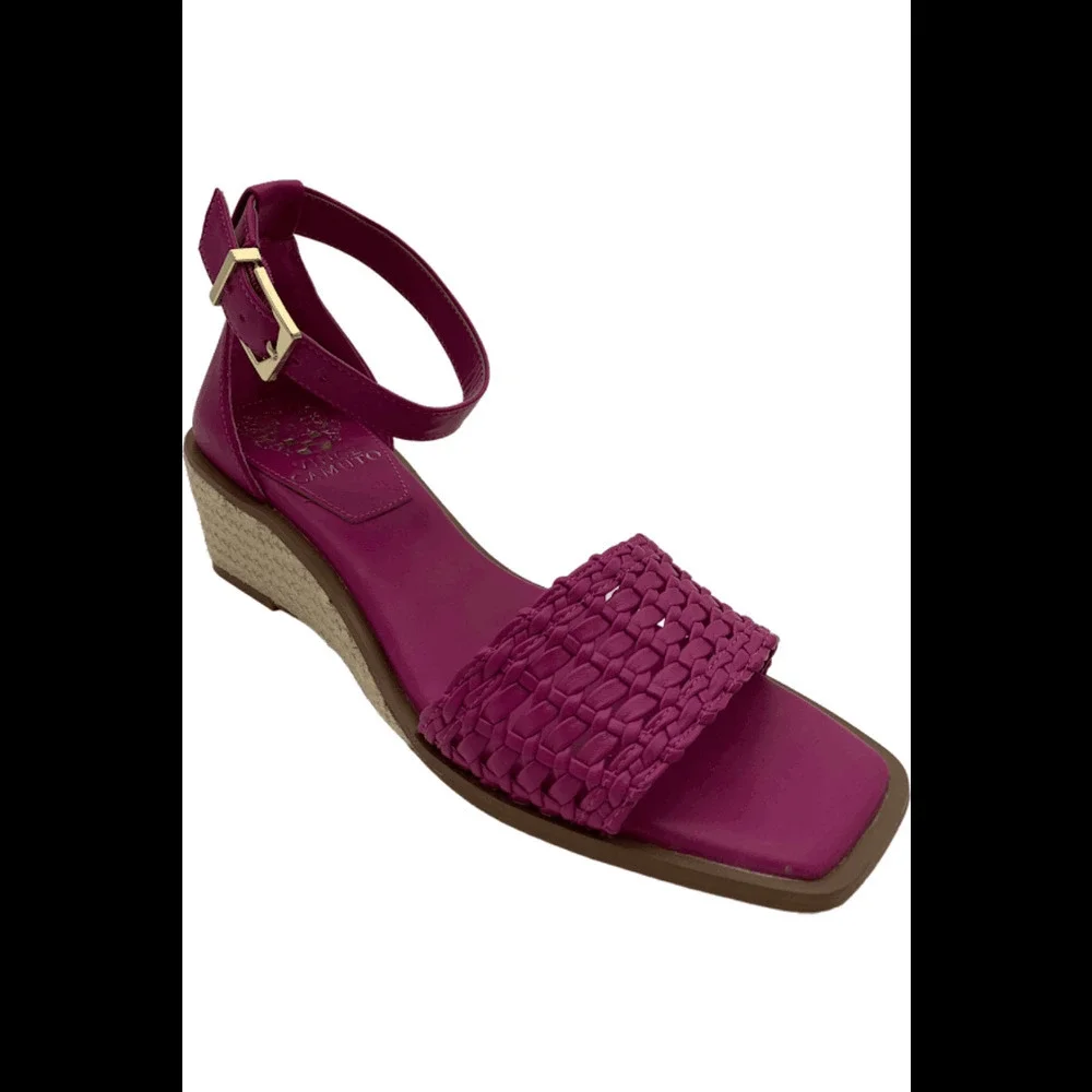 Vince Camuto Adjustable Espadrille Wedge Sandals Bretandi Virtual Pink - Wide - Picture 1 of 3